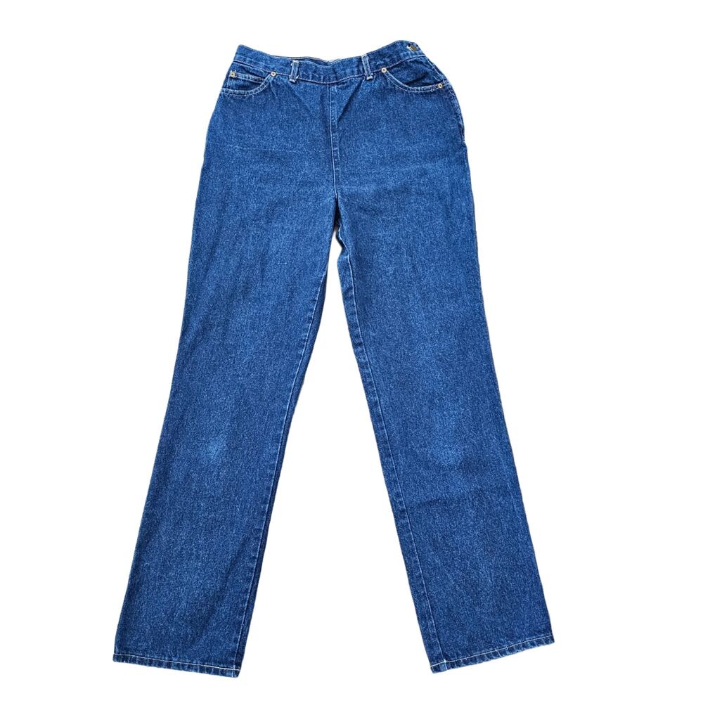 Chic Jeans Size 16 Dark Stone Wash Denim Vintage 90s High Rise Side Zip